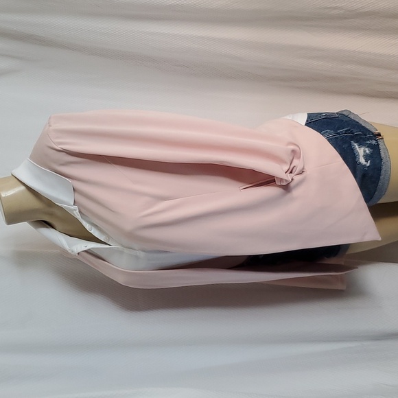 BCBGeneration Drape Front Blazer Jacket Rose Smoke Pink Size L - Picture 2 of 12